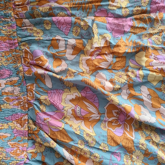 Floral Backless Dress in Blue and Orange - Picture 8 of 10